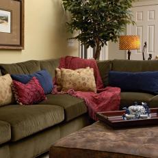 Family Room Sitting Area with Red and Blue Accents