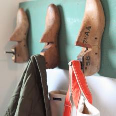 Eclectic Coat Rack Made From Vintage Shoe Hangers