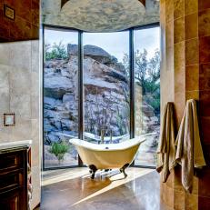 Stunning Luxury Bathroom with Pedestal Tub 