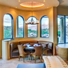 Southwestern Kitchen Banquette Is Warm, Inviting