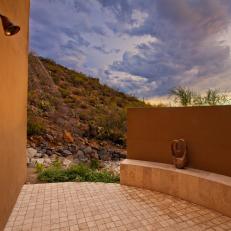 Southwestern Outdoor Shower with Scenic View