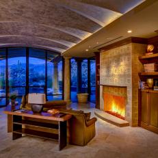 Textured Fireplace Adds Southwestern Flavor to Living Room