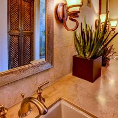 Mediterranean-Inspired Bathroom With Double Vanity