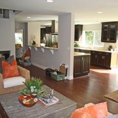 Open Plan Living Space With Hardwood Floors
