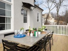 Backyard Deck With Weathered Gray Dining Table