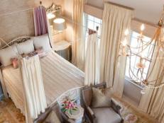 French Country Bedroom With Soaring Ceiling