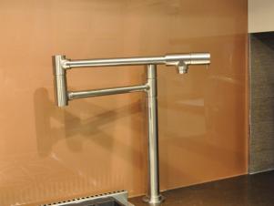 Counter Mounted Pot Filler and Copper Glass Backsp