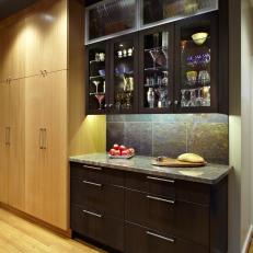 Light and Dark Cabinets in Contemporary Kitchen