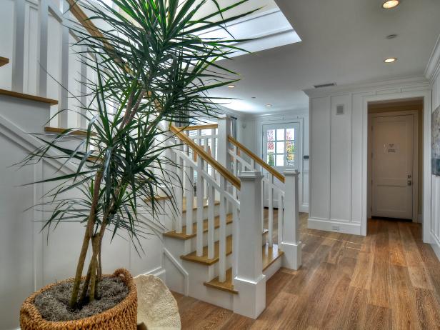 White Entryway With Board And Batten Walls Hgtv