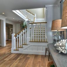 Coastal Inspired Foyer With Board and Batten Walls