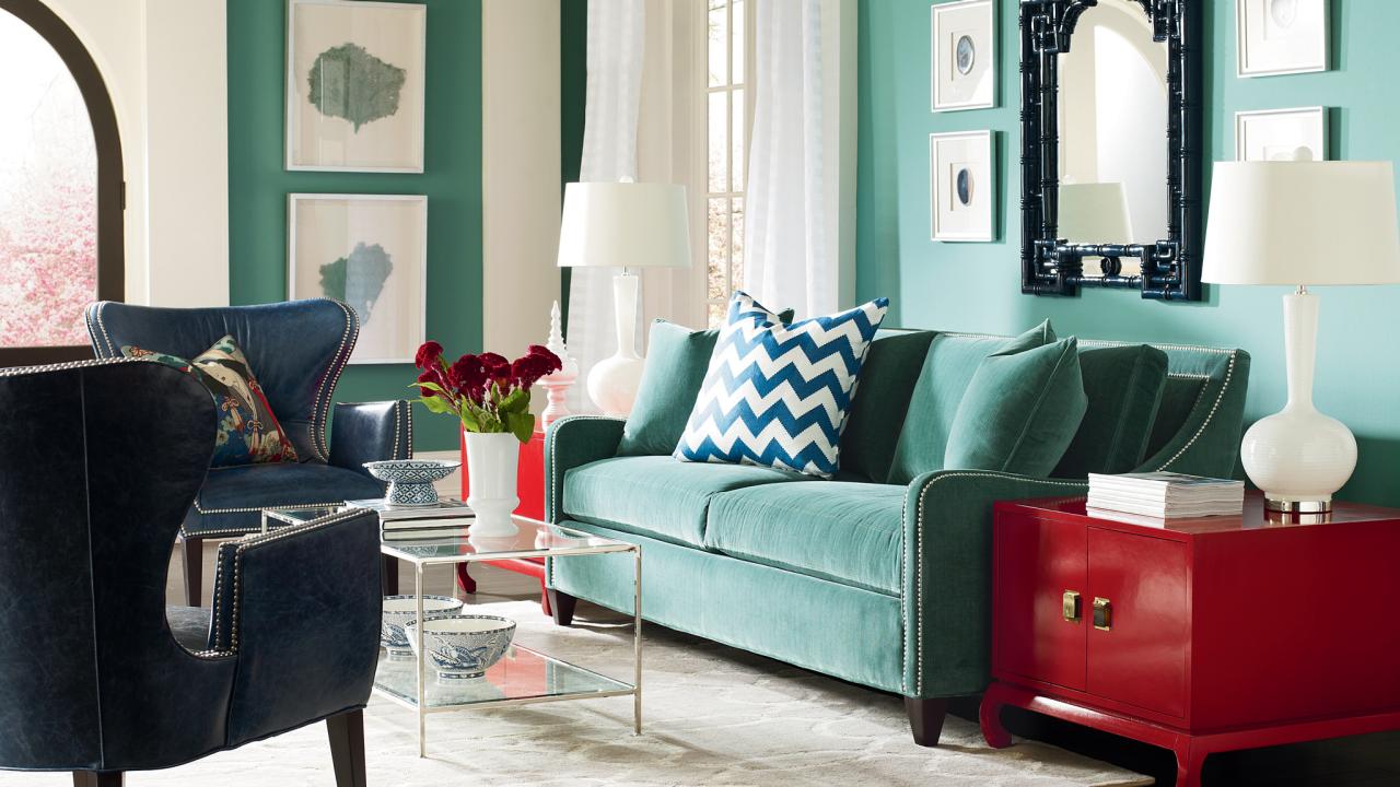 Decor With Pops Of Turquoise Red