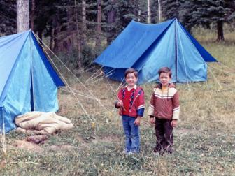 Jonathan and Drew Camping as Kids