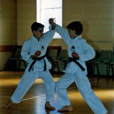 Drew and Jonathan Scott Practicing Karate