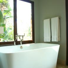 Sleek Master Bath With Slipper Tub