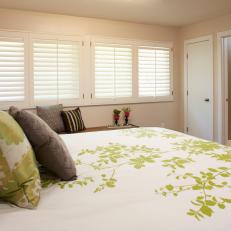 After: Master Bedroom With Green Springtime Bedding From Team Drew