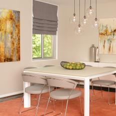 Modern Gray and Orange Dining Room