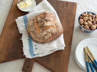 Loaf of Bread on Reclaimed Wood Bread Board
