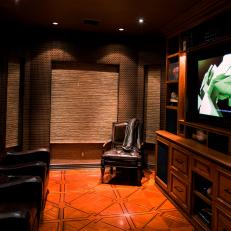 Small Home Theater With Soundproofed Walls