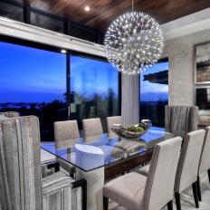 Sleek Dining Room With Coastal View