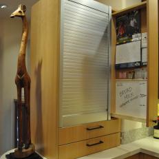 Hidden Kitchen Message Center With Pullout Cabinet