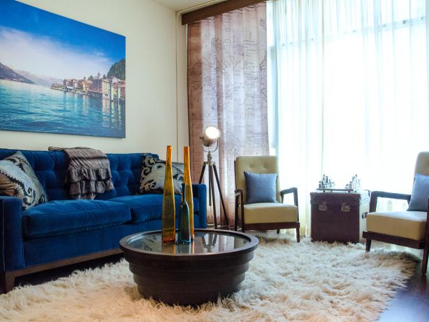 Design With Blue Velvet Furniture, What Colour Curtains Go With Light Blue Sofa