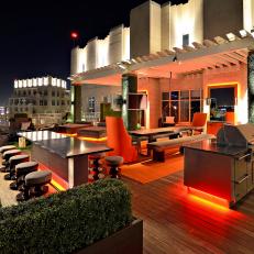 Contemporary Dallas Rooftop Deck And Bar