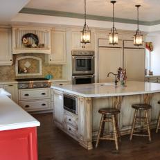Open Country Kitchen with Integrated Appliances