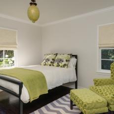 Guest Bedroom With Green Accents