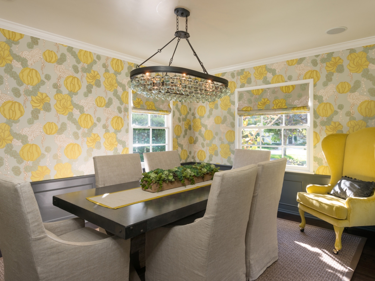 yellow dining room chair slipcovers