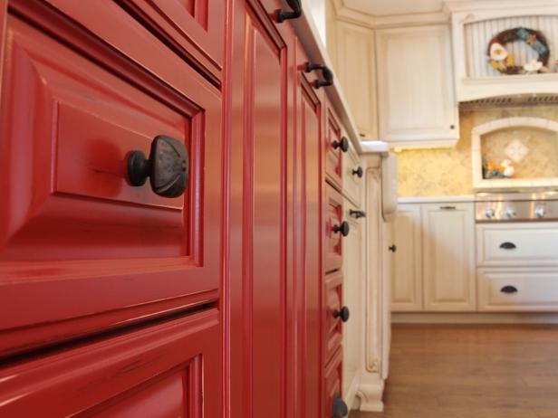 Red Kitchen Cabinets With Oil Rubbed Bronze Knobs Hgtv