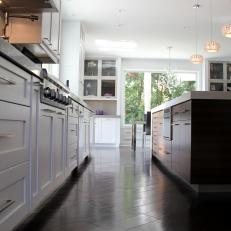 Cabinet Contrast in Transitional Kitchen