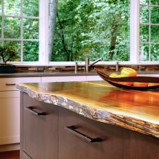 Raw Edged Wooden Countertop