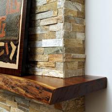 Live-Edge Wooden Mantel