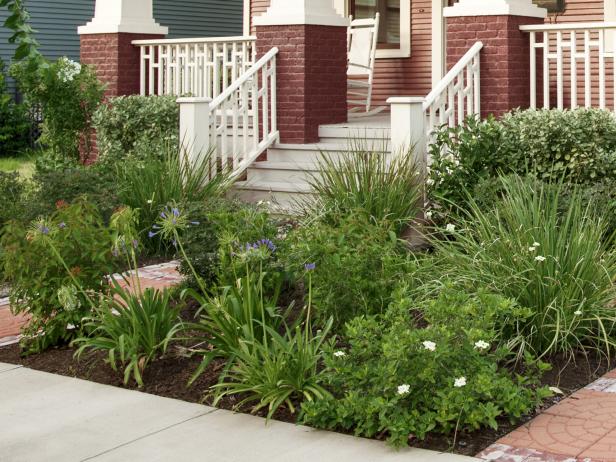Landscaping in Front of Brick Home | HGTV