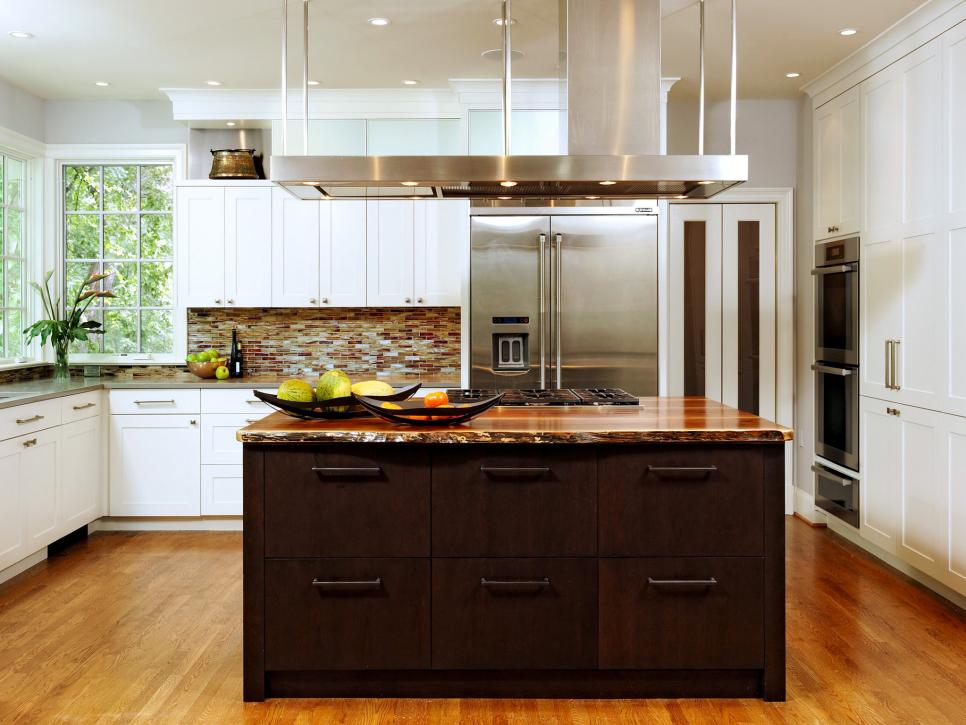 Contemporary Kitchen Remodel With Dark Wood Kitchen Island Hgtv