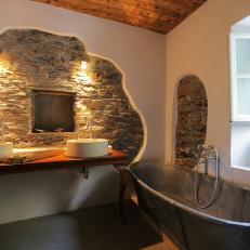 Photos Hgtv Old World Bathroom With Zinc Tub