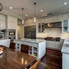 White Transitional Kitchen With Ample Storage
