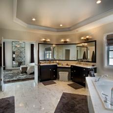 Neutral Contemporary Bathroom with Tray Ceiling