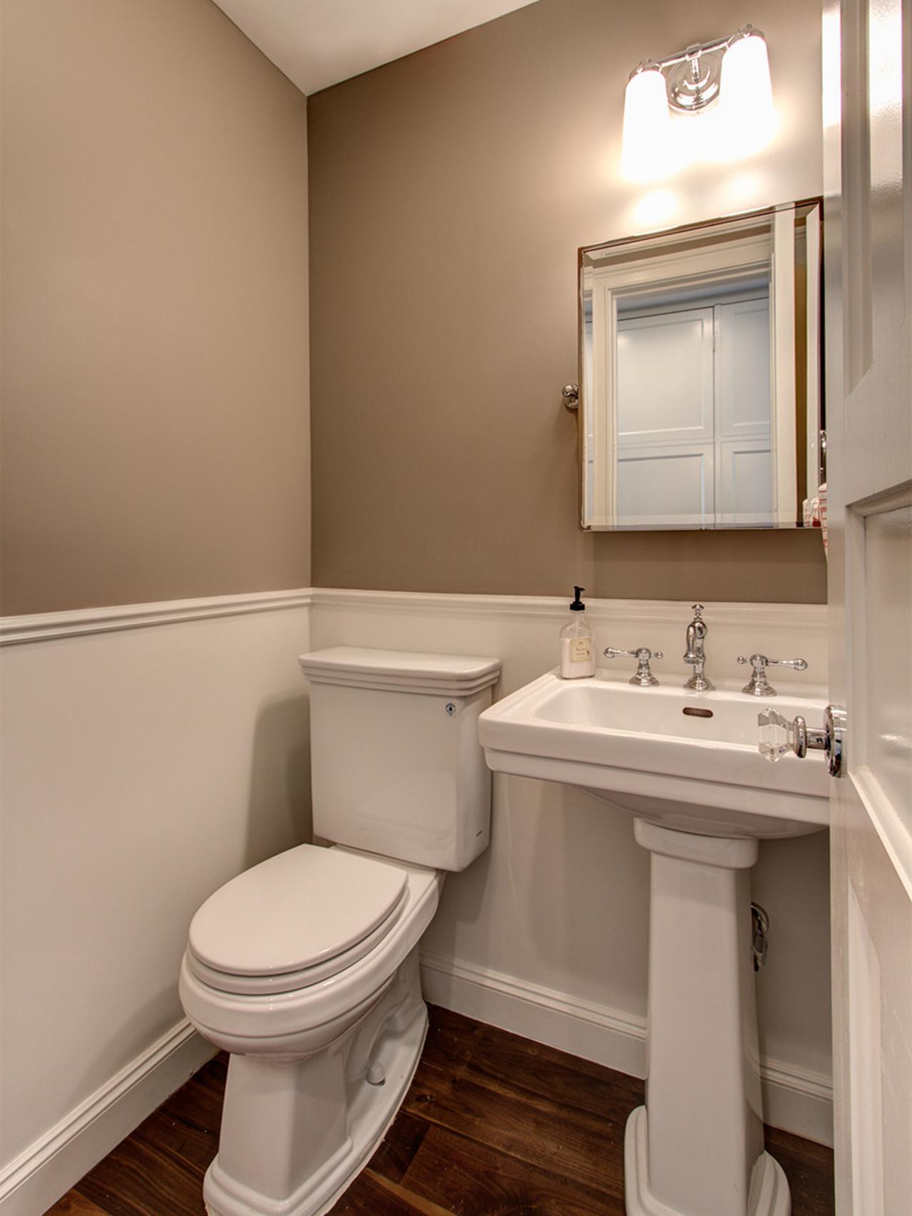  Small  Traditional Powder  Room  With Wainscot HGTV