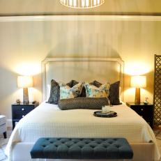 Transitional Bedroom With Pendant Lighting