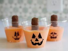 Pudding in Halloween cups