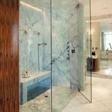 Glass-Enclosed Shower