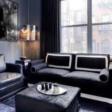 Black and Gray Contemporary Apartment Living Room