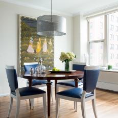 Eclectic Dining Area Inspired by Chicago Buildings