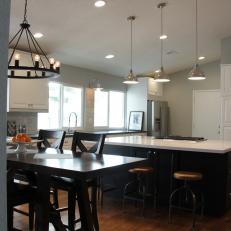 Transitional Eat-In Kitchen with Island and Dining Table
