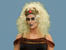 Woman dressed as Medusa for Halloween