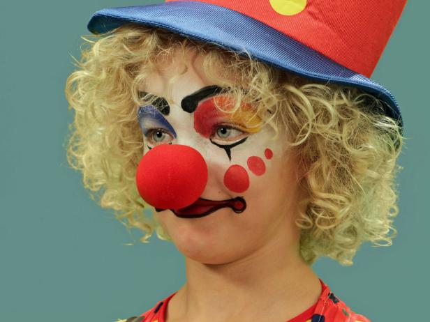 Boy in Clown Makeup 