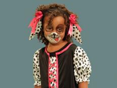 Little Girl Dressed as Puppy With Face Paint