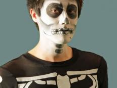 Man Dressed in Skeleton Costume