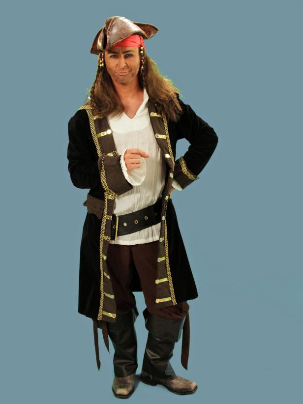 Add a bandana or hat, long wig, lots of jewelry and pirate's clothing to complete the look.